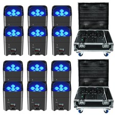 6x18W RGBWA UV Battery Powered Wireless Stage Par Light DMX DJ Uplighting W/Case