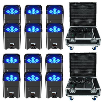 6x18W RGBWA+UV Battery Powered Wireless Stage Par Light DMX DJ Uplighting W/Case