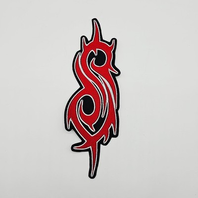 Slipknot Red and White S LOGO SHAPED EMBROIDERED BACKPATCH