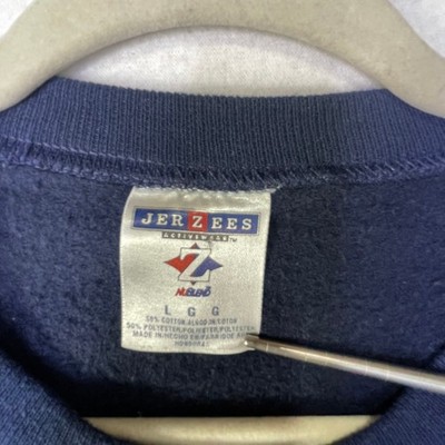 Vintage Jerzees NuBlend Golf Sweatshirt Navy Blue Rhinestone