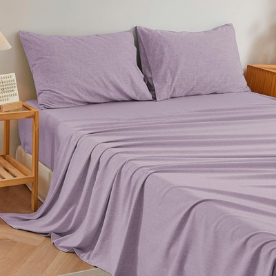 Linen Look Full Sheets, Cotton Like Soft Cationic Sheets, Luxury Deep Pockets...