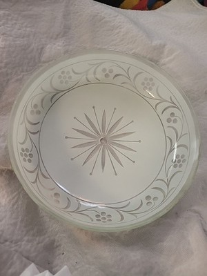 Vintage Center Hole Frosted Ceiling Glass Light Fixture 