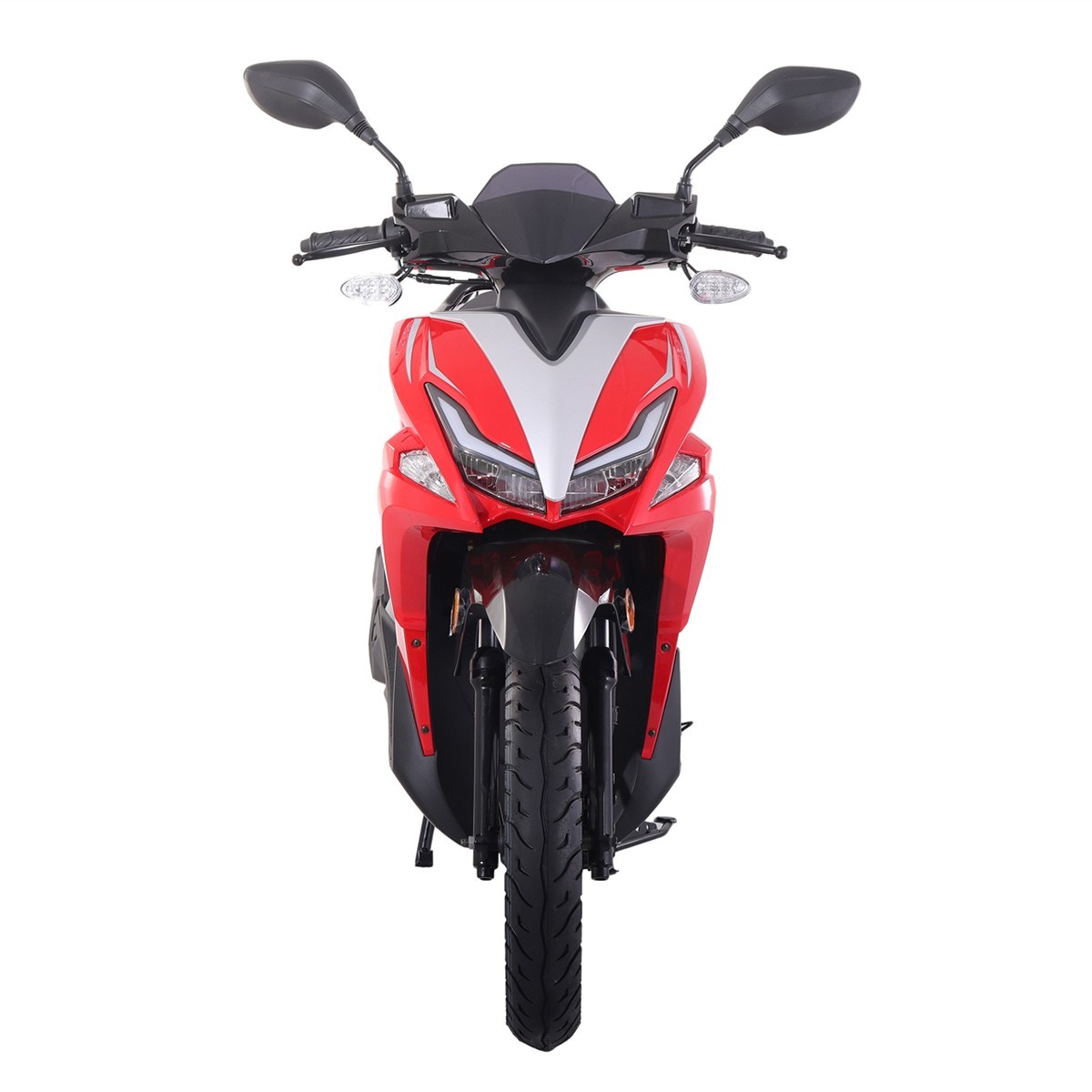 X-PRO Saipan 200 EFI Moped Gas Scooter with 14" Wheels LED Lights Electric Start