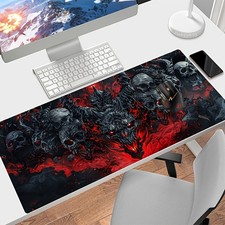40 90cm1pc Fiery Demon Skull Gaming Mouse Pad - Non-Slip Rubber Base, Large Rect