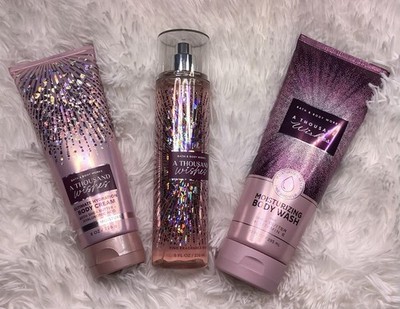 Bath & Body Works A THOUSAND WISHES Cream, Body Wash, Mist Valued $51.00