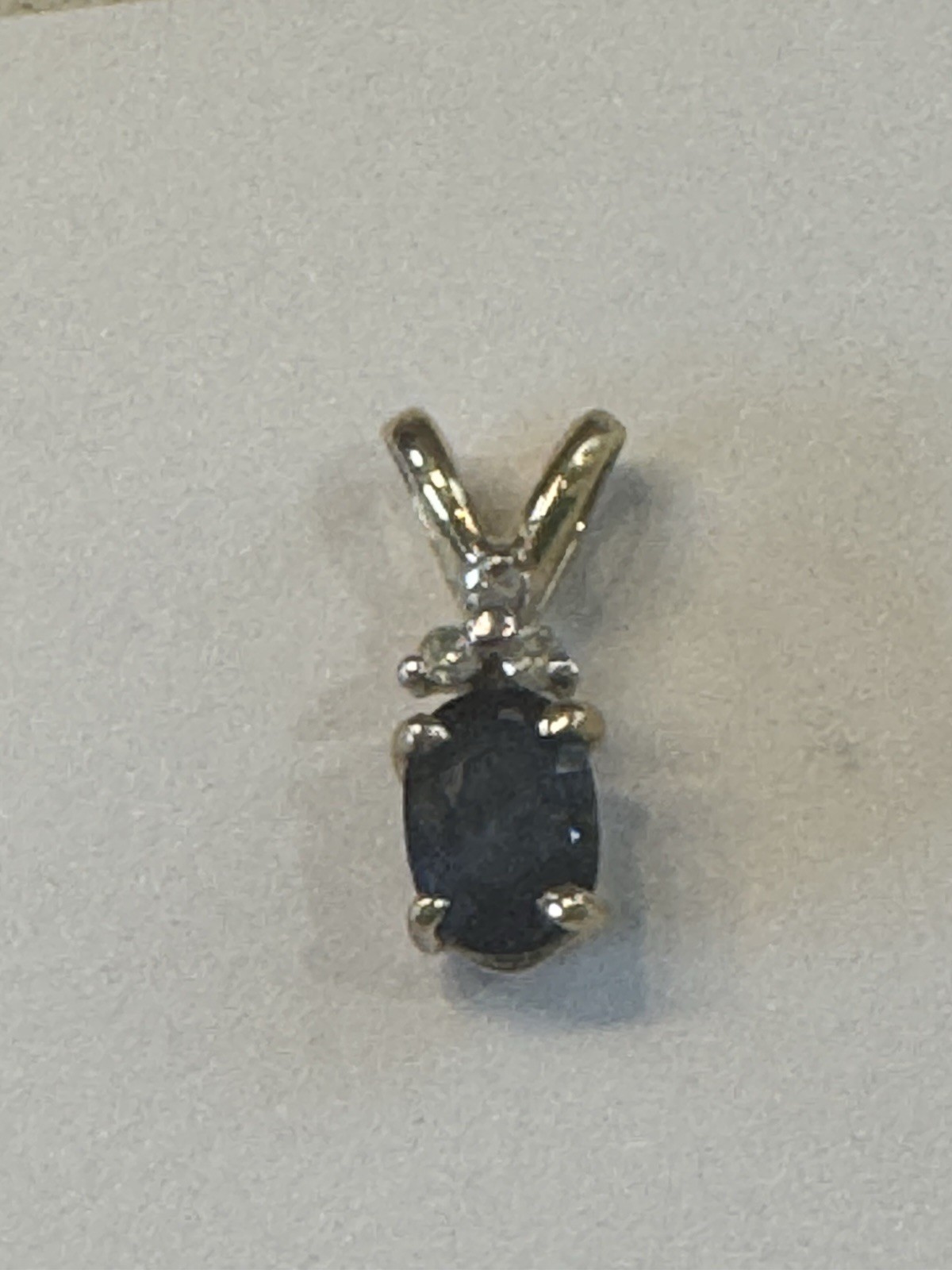 14Kt Yellow Gold Sapphire & Diamond Pendant
