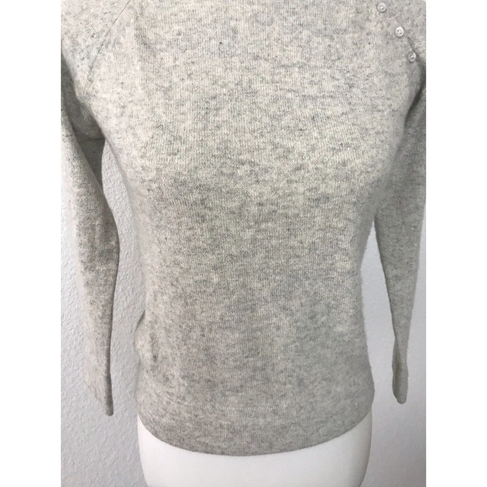 Easel Lane Crawford Sweater Women Sz S Pullover Knit Cashmere Gray FLAW - Image 4 of 4