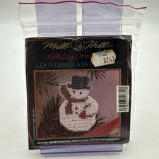 Mill Hill Holiday Ornament H12 Snowman Glass Bead 1990 KIT NEW