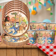 TUNG SAJAR BRAINROT PARTY SUPPLIES BIRTHDAY DECORATION BALLOON TABLEWARE SWIRL