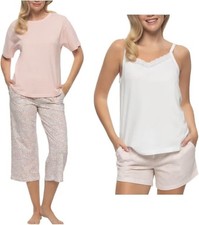 Felina Women's 4 Piece 100 Cotton Pajama Set, Multi, XL