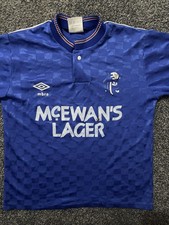 Rangers Home Shirt 1987/89 30/32 Chest Original Rare And Vintage