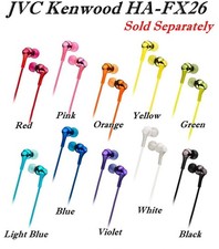 JVC Kenwood HA-FX26 In-Ear Earphones Neodymium Driver 10 Colors 1.2 m Cable