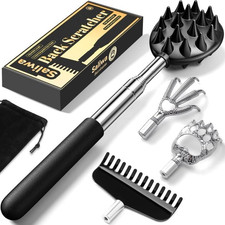 Telescoping Back Scratcher with 4Pcs Detachable Heads, Back Scratcher for Men/Wo