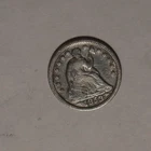 New Listing1853 Seated Liberty Half Dime 5C Cents Coin Silver, VF!