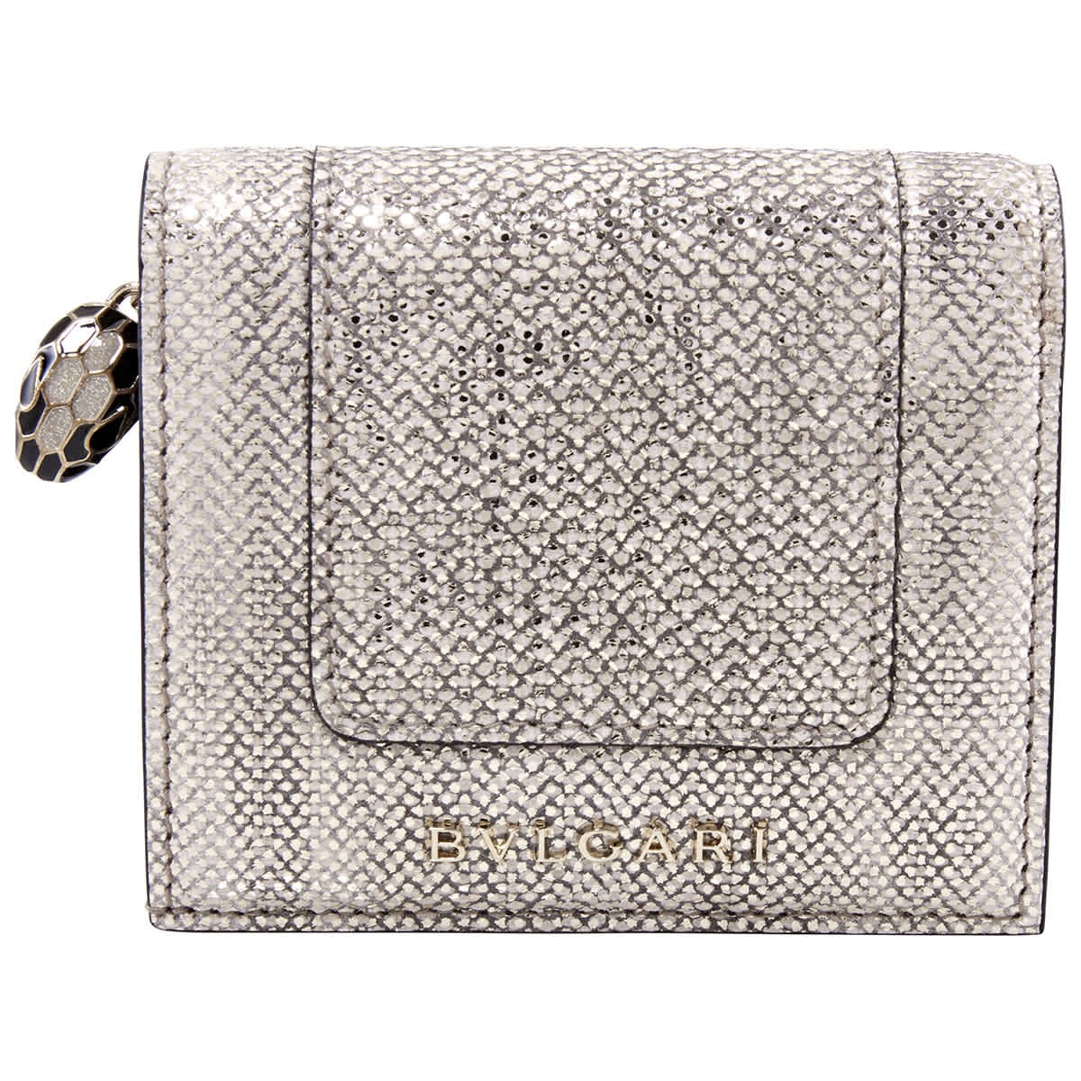 Компактный кожаный кошелек Bvlgari Serpenti Forever- Бежевый 288085 130890₽