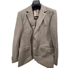 Loro Piana Lucho Houston Mens Tan Micro Check Wool Cashmere Suit Size 52 flaw