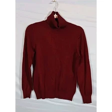 Cielo Women's Large Maroon Red Long Sleeve Super Soft Turtleneck Knit Sweater