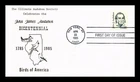 DR JIM STAMPS US COVER JOHN J AUDUBON GREAT AMERICANS FIRST DAY ISSUE