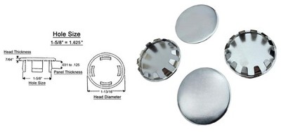 (4 PACK) Nickel Plated Metal / Steel Hole Plugs sizes from 1/8'' to 2''
