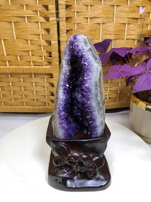 5.7LB Natural Amethyst Cluster quartz cluster crystal mineral specimen gift+base