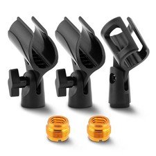 RVXlRDN 3 pcs Universal Microphone Clip Holder, Adjustable free size, Black