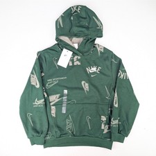 Nike Youth Large Fleece Logo Hoodie - Fir Green  Taupe