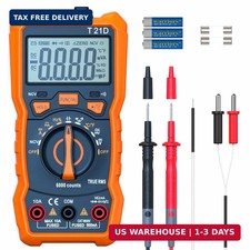 Auto-Ranging Digital Multimeter, TRMS 6000 Counts AC DC Voltmeter Ohm Volt Amp M
