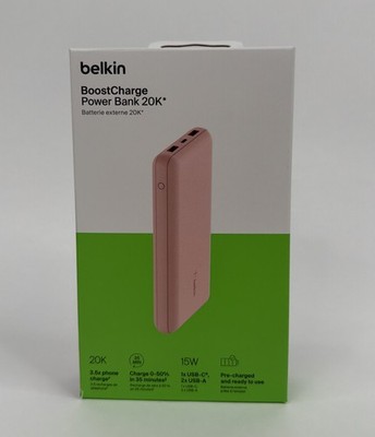 Belkin - BoostCharge USB-C Portable Charger 20K Power Bank (Pink) New