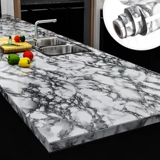 30"X393" Marble Vinyl Countertop Wrap Waterproof Contact Paper Peel and Stick...