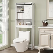 Over The Toilet Storage Cabinet, Farmhouse Bathroom Storage Cabinet with Sliding
