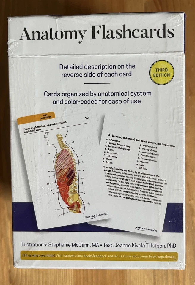 New Kaplan Medical Anatomy Flashcards 3rd Edition 310 Labeled Full Color Cards  - Image 2 of 4