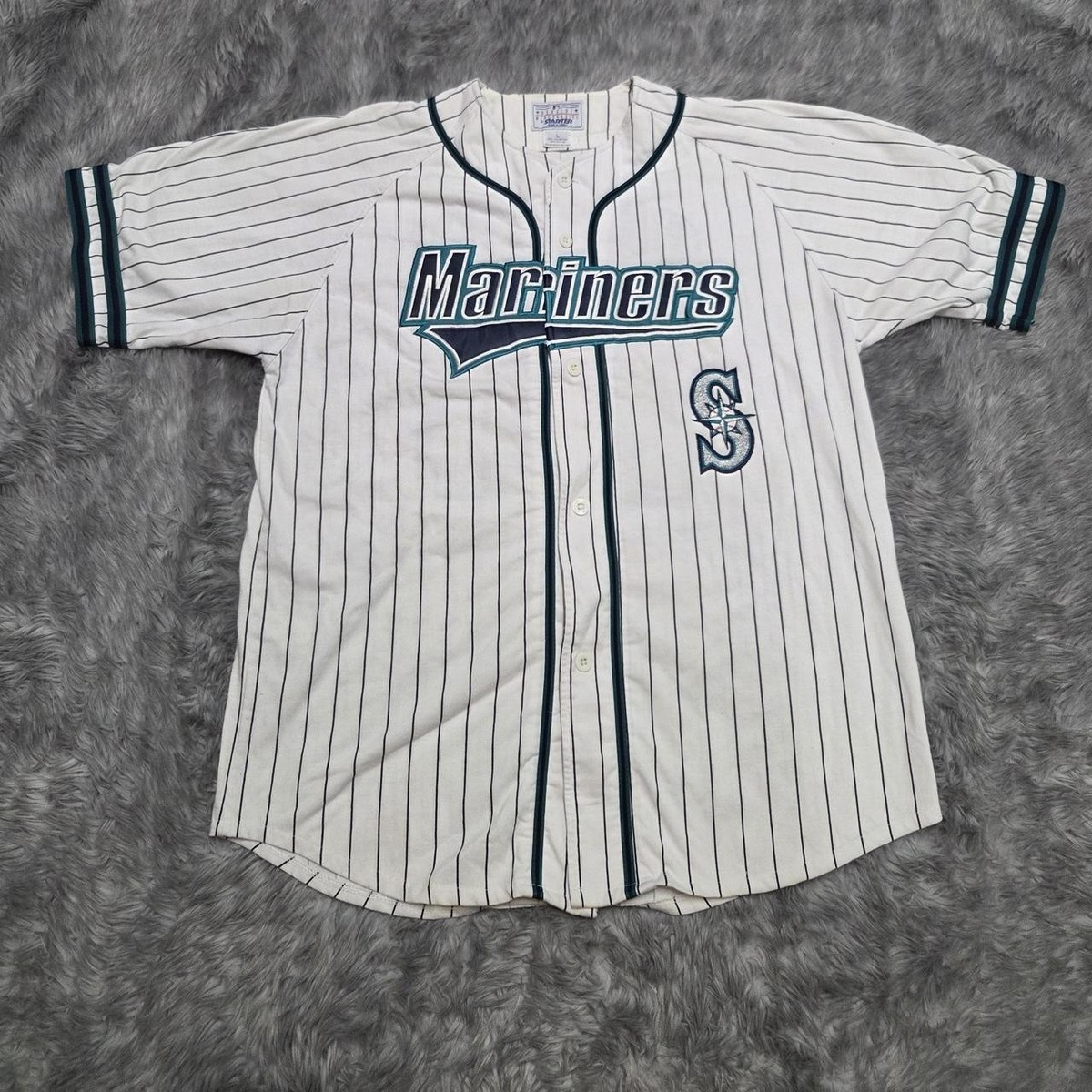 Vintage 90s Seattle Mariners Jersey Griffey Pinstripe Starter