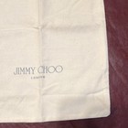 Jimmy Choo Cream Cotton Drawstring Shoe Dust Bag Pouch, Made in Italy — photo 3