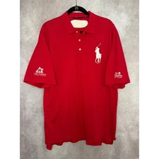 VTG Polo Golf Ralph Lauren Red Pima Cotton Greenbriar Classic Shirt Size Large