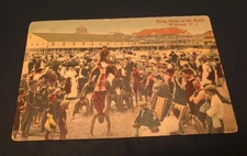 Antique Post Card Wildwood N. J. Early 1900s Men Doing Stunts On Beach