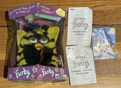 ORIGINAL FURBY BUMBLE BEE GREEN EYES VINTAGE TOYS 1999 GENERATION 4