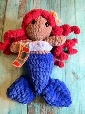 Handmade Mermaid Plush - Royal Blue Tail   12  Tall   OOAK