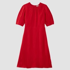 Elegant Everlane The City Stripe Ruched Dress in Haute Red NWT Size 14