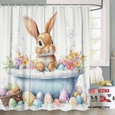 NYMB Shower Curtain, Funny Bunny Egg Shower 72"W x 72"L Pack of 1 Easter