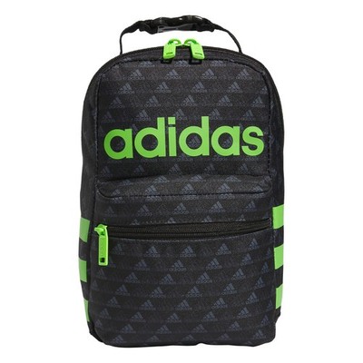 Adidas Mini Monogram Black Lucid Lime Green Insulated Lunch Bag Meal Holder