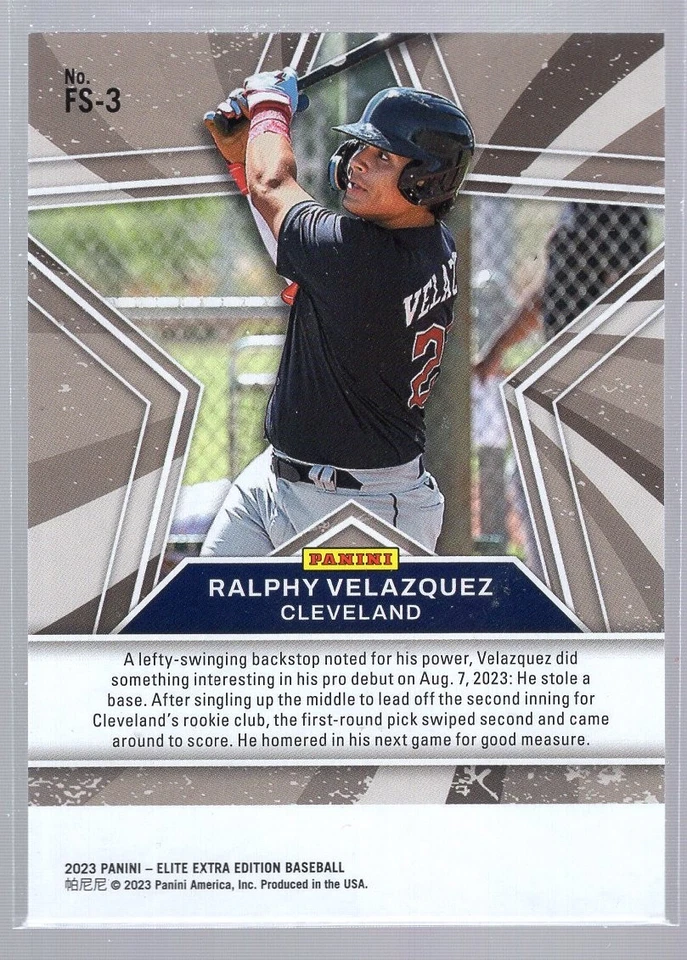 * 2023 Panini Elite Extra Edition - Future Star Status #FS03 - RALPHY VELAZQUEZ - Image 2 of 2