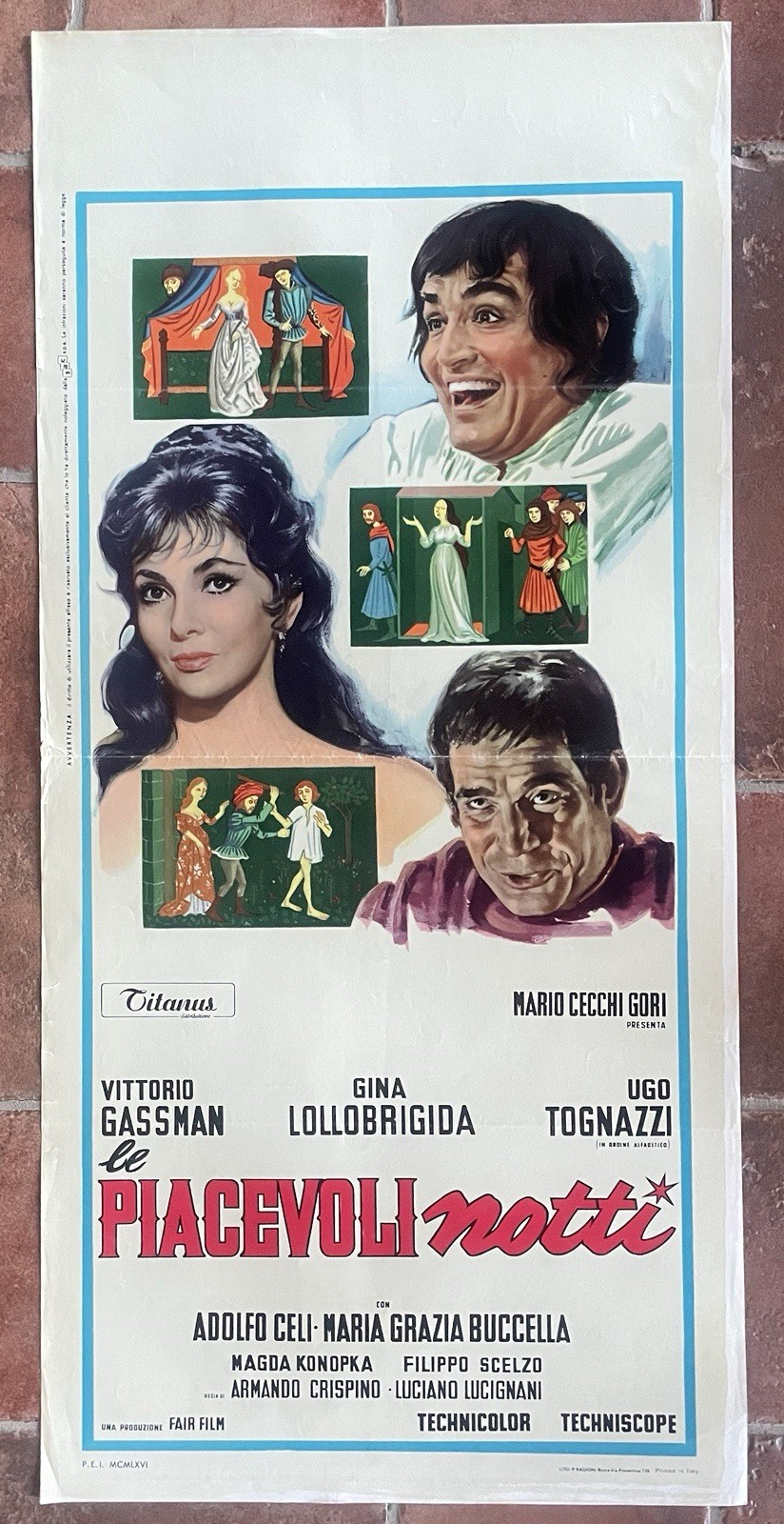 Locandina originale film Le piacevoli notti (1966) - Regia di Armando Crispino, Luciano Lucignani