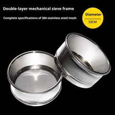 304 SS Double-Layer Sieve - 10cm, Pharma Grade, for Lab Sample Screening
