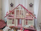 VTG 1985 Barbie A Frame Dream House Pink With Some Original Furniture