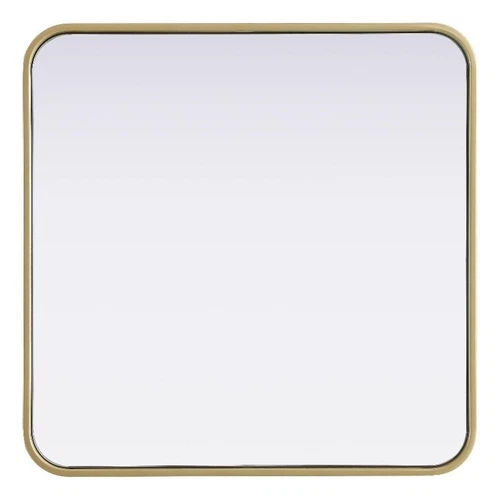 Elegant Decor Contour Metal Square Mirror 24X24" Brass - Picture 1 of 7