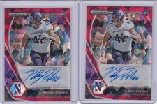 2 * PADDY FISHER * 2021 PRIZM RED ICE REFRACTOR HOLO DRAFT PICKS AUTO RC