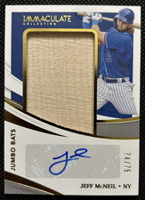 2021 Immaculate Jumbo Bats Gold Holo Jeff McNeil Relic/Auto /75
