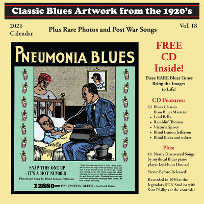 John Tefteller's Blues Images Calendar 2021 + FREE CD Vocalion Race Record Art 