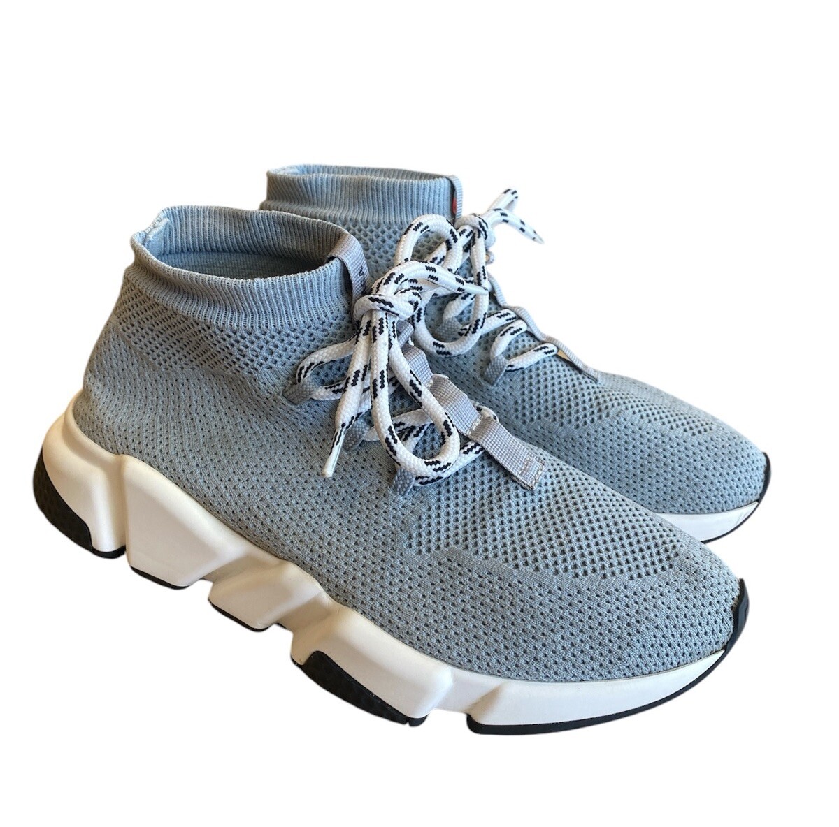 1819) Balenciaga Speed Trainer Running Shoes Grey/White Women’s Size  US/37 EUR