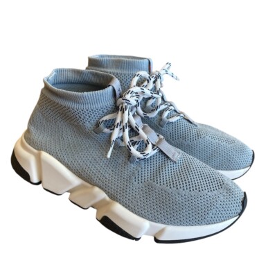 1819) Balenciaga Speed Trainer Running Shoes Grey/White Women's